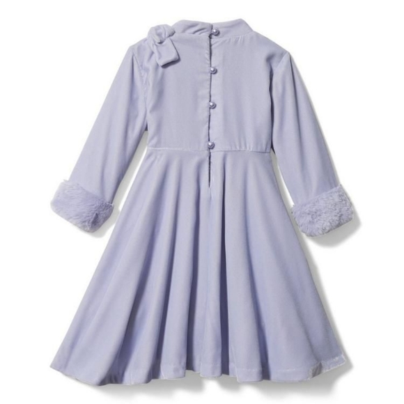 Janie and Jack velvet faux fur cuff dress 12-18 months - Picture 3 of 4